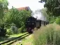 Die Dampflok der Döllnitzbahn zwischen Mügeln und Oschatz